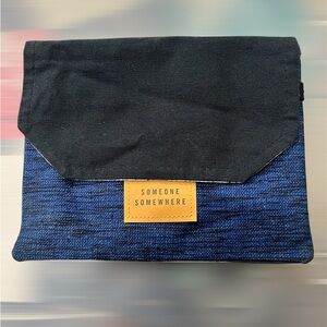Someone Somewhere Black and Blue Storage Pouch